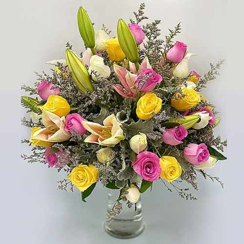 All around view of Floral Vase Arrangement