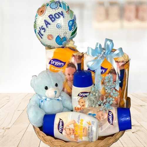 Baby Shower Gift Hamper with Teddy and Balloon