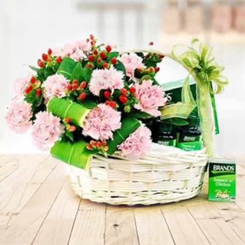 Get Well Soon Basket of BEC and Pink Carnation