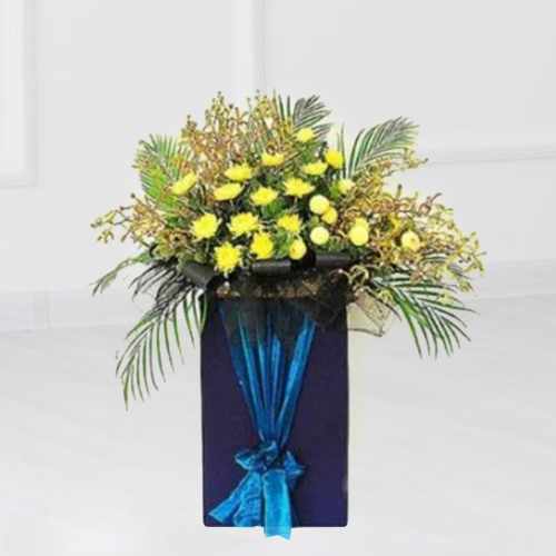 Chrysanthemum and Golden Orchids for funeral