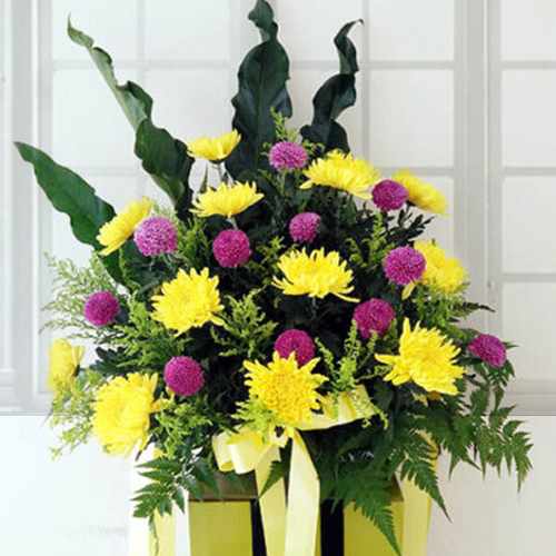 Chrysanthemum and Phoenix Funeral Flowers