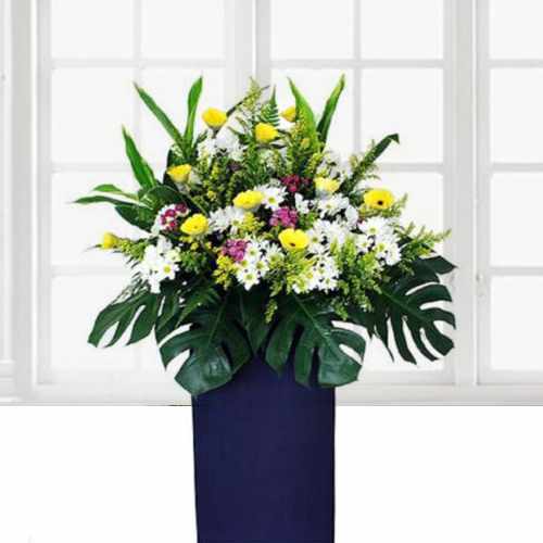 Tranquil Funeral Flowers in a Stand Box