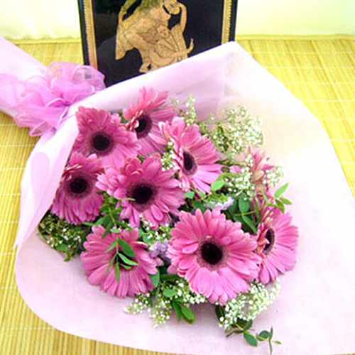 Bouquet of Blissful 10 Pink Gerberas