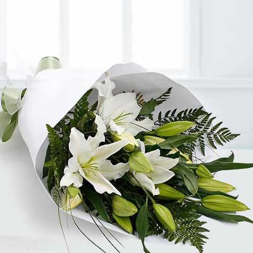 Divine Bouquet of White Lilies