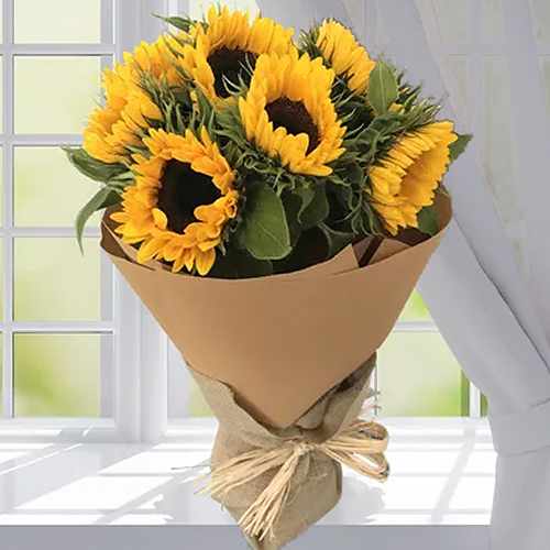 Bouquet of Bright Sunflowers