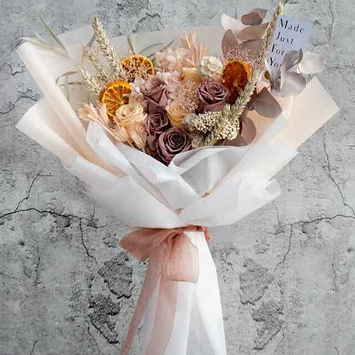 Bouquet of Rose and Preserves Flowers