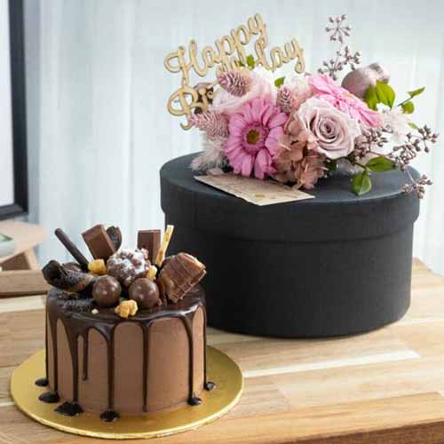 Choc Cake With Preserved Flower