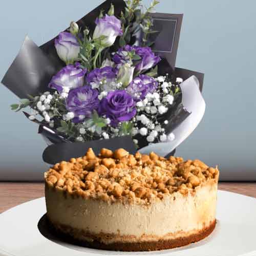 Apple Cheesecake N Floral Bouquet