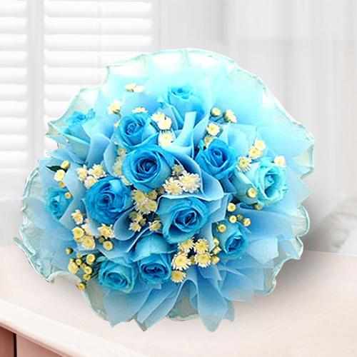 Handmade bouquet of Blue Rose