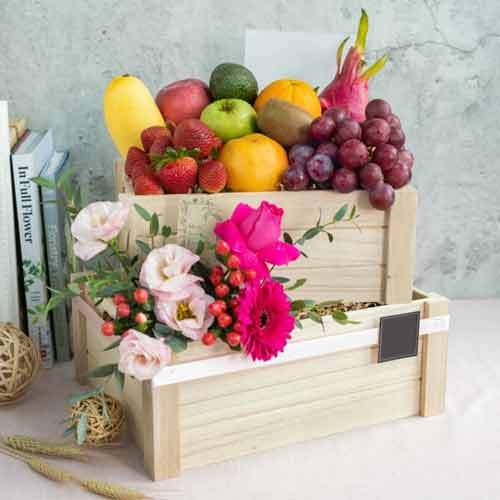 Fresh Fruit With Flower Arrangement