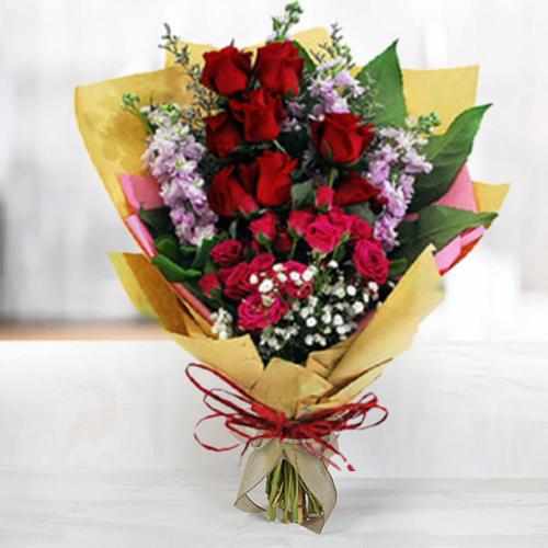 Gorgeous Red Rose Hand Bouquet