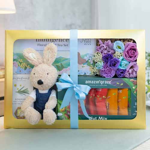Adorable Bunny And Tea Gift Hamper