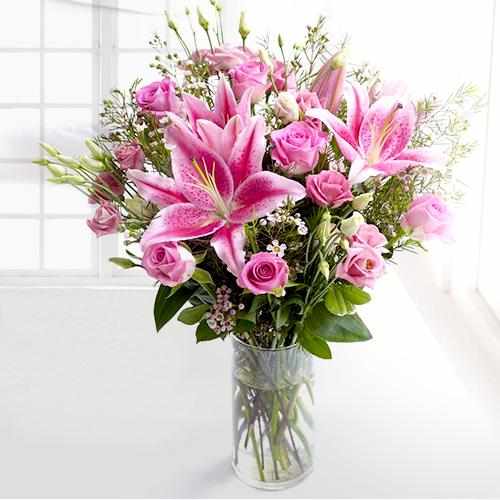 Graceful Pink Flowers in a Vase