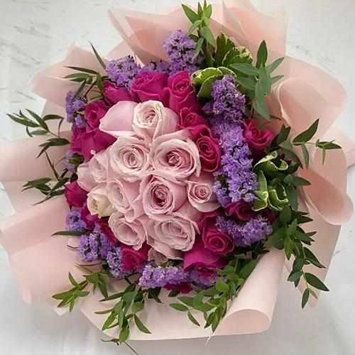 Flawless Beauty of Pink Rose Bouquet 